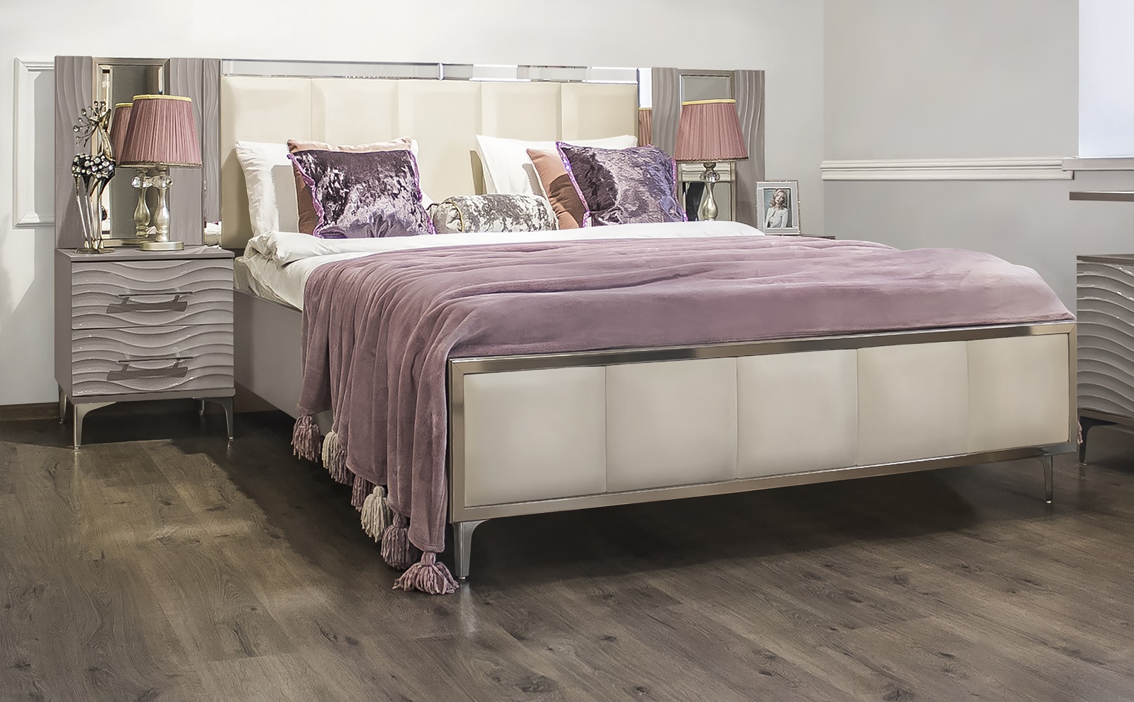 Кровать Гравита серый камень глянец